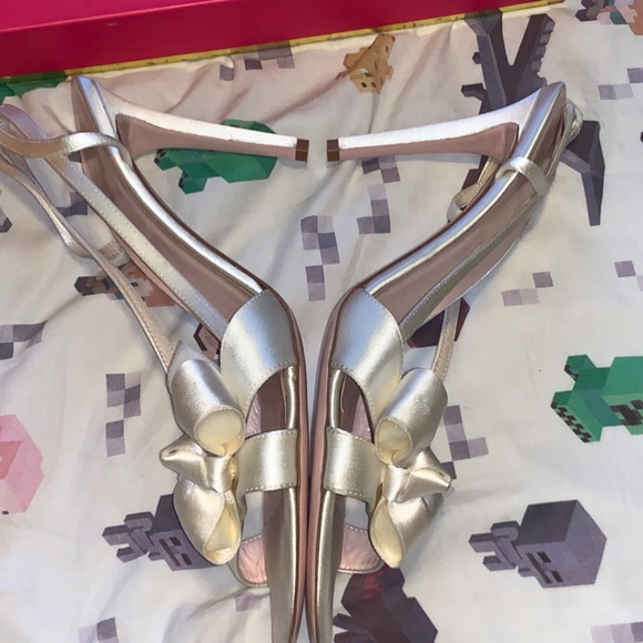 Kate Spade Ivory Bridal Satin Slingback "Ideal" Heels - Size 11 - Picture 7 of 12